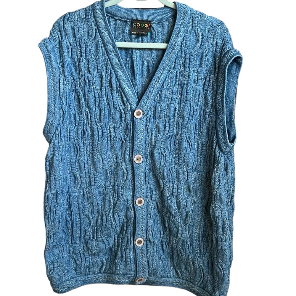 Vintage COOGI  Blue Indigo Button Down Vest